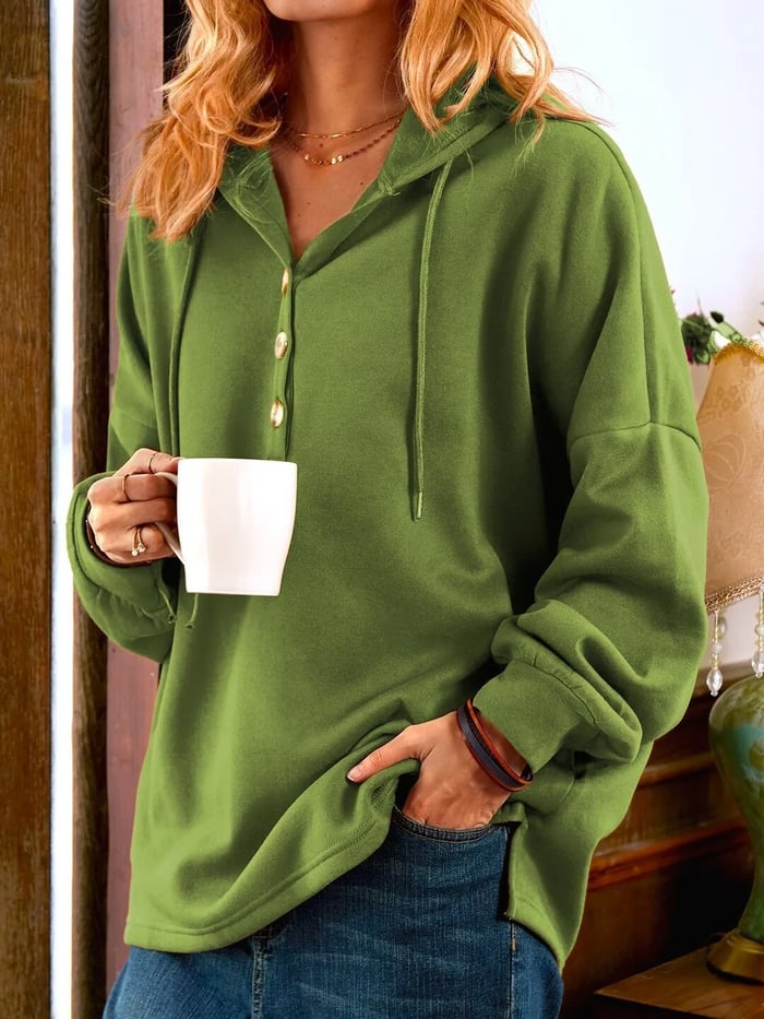 HEDWIG Kapuzenpullover mit Knöpfen