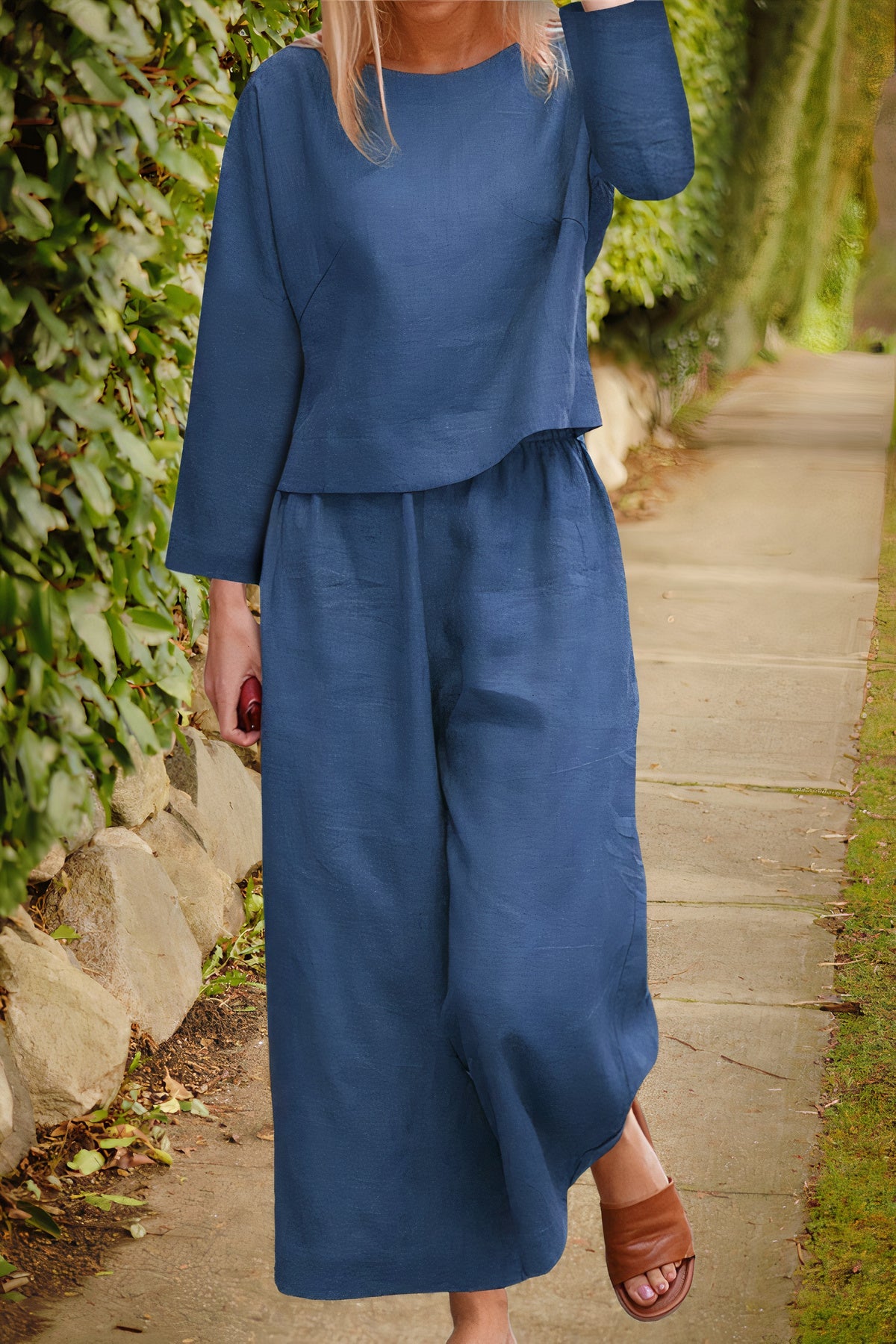 Leinen-Set Caelie: Luftige Bluse und Hose