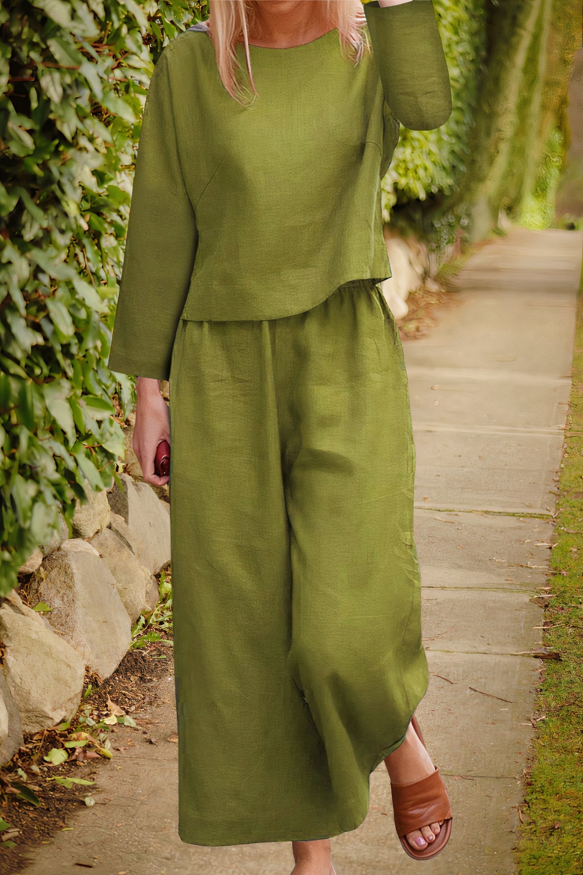Leinen-Set Caelie: Luftige Bluse und Hose