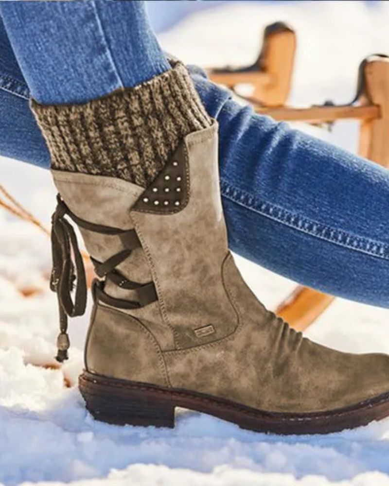 ModeGeist | Echtes Leder Winterstiefel