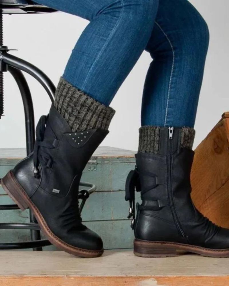 ModeGeist | Echtes Leder Winterstiefel