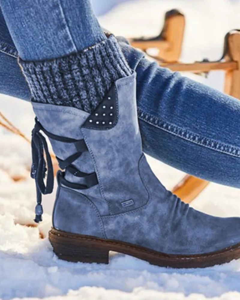 ModeGeist | Echtes Leder Winterstiefel