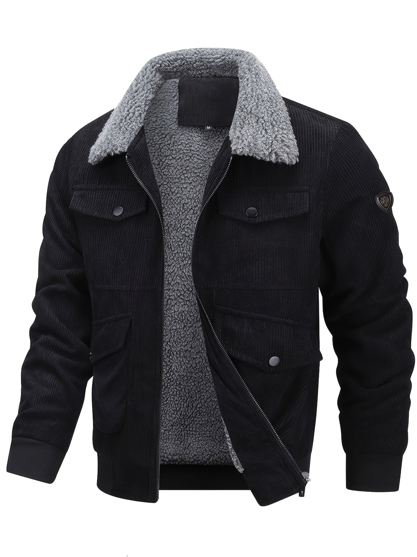 ModeGeist | Warmen Jacke mit Cord und Fleecefutter Cordura und Polyester Robuste und Bequeme