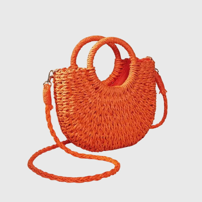 MODEGEIST Damen Handtasche Umweltfreundlich Rund-Henkel Geflochten