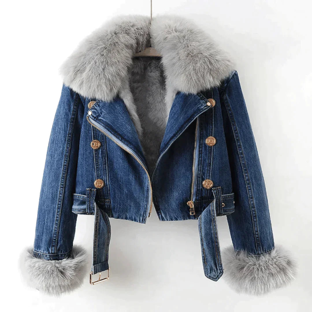 ModeGeist | Elegance Denim &amp; Pelzmantel