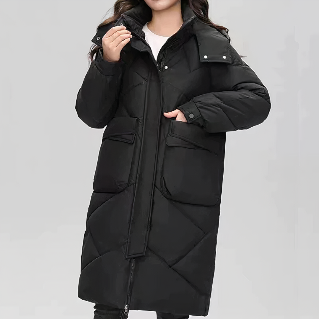 ModeGeist | Lange Daunenjacke für Damen Chic