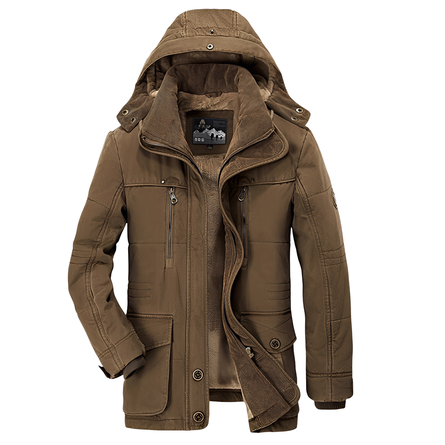 ModeGeist | Warme, Dicke Jacke mit Kapuze für Männer