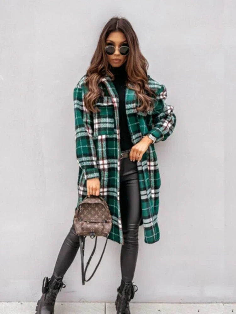 ModeGeist | Lange Karierte Jacke