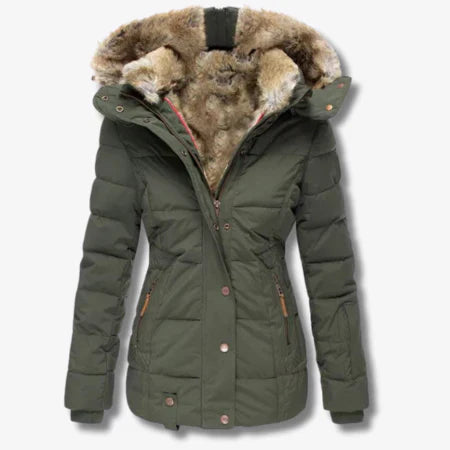 ModeGeist | Winterjacke mit Kapuze und Reißverschluss für Frauen ideal für kalte Tage