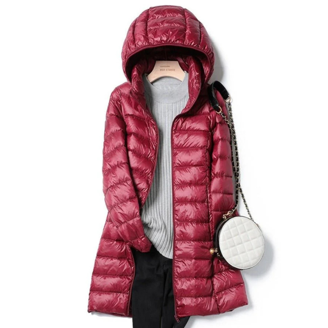 ModeGeist | Winterjacke mit Kapuze für Damen Puffer