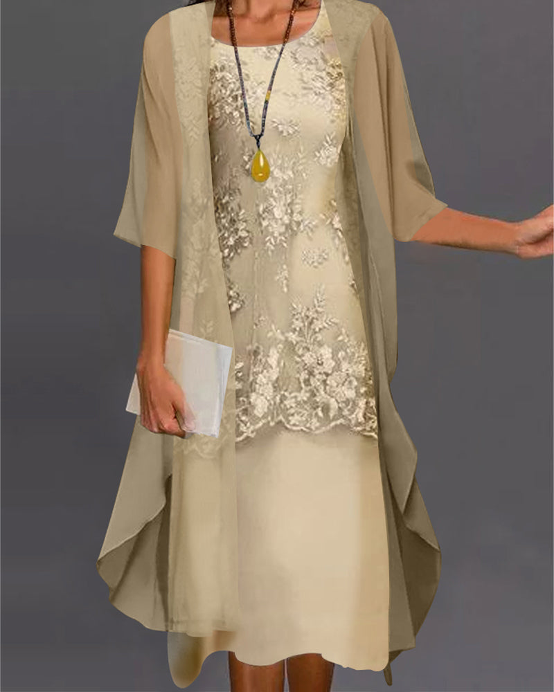 Edles zweiteiliges Chiffonkleid Chona