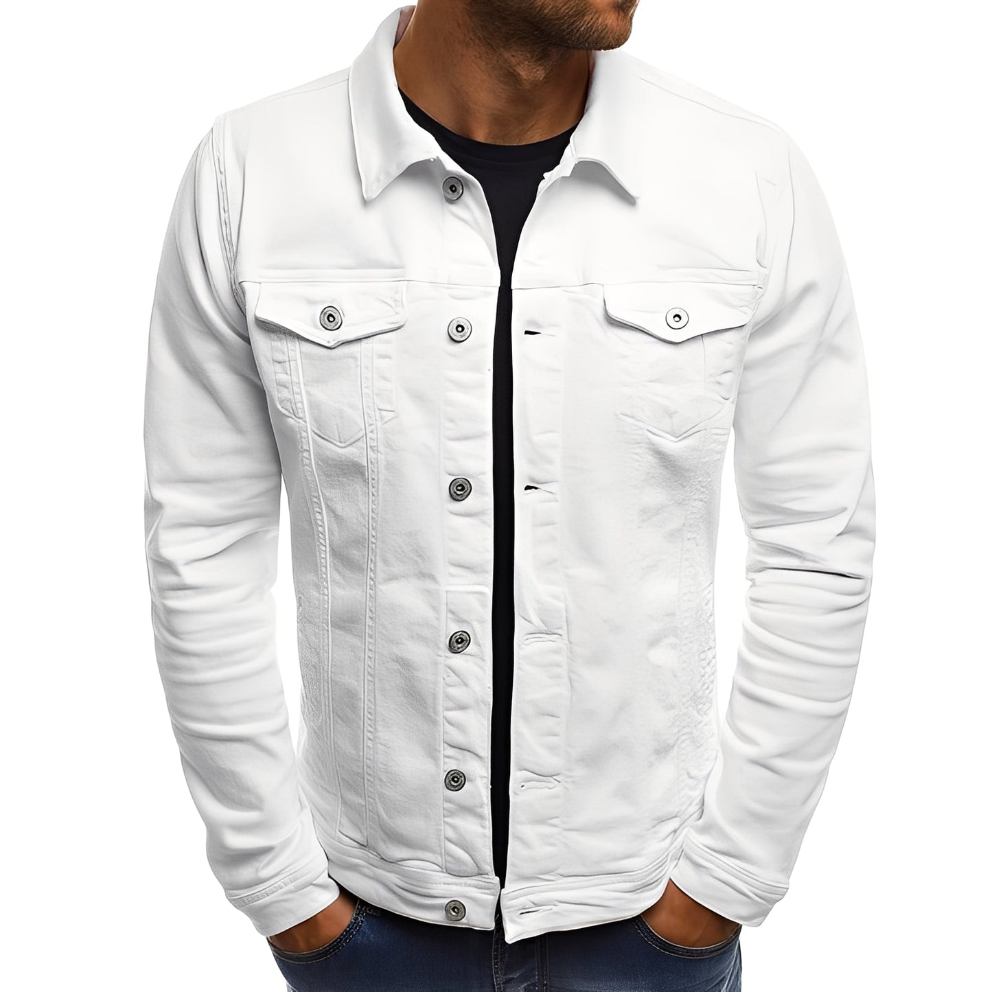 ModeGeist | Stylische Denimjacke mit Taschen für Männer