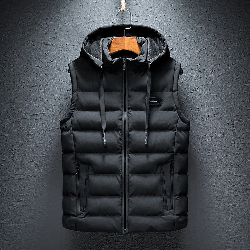 ModeGeist | Modernes Fleece-Westen mit Kapuze für Herren