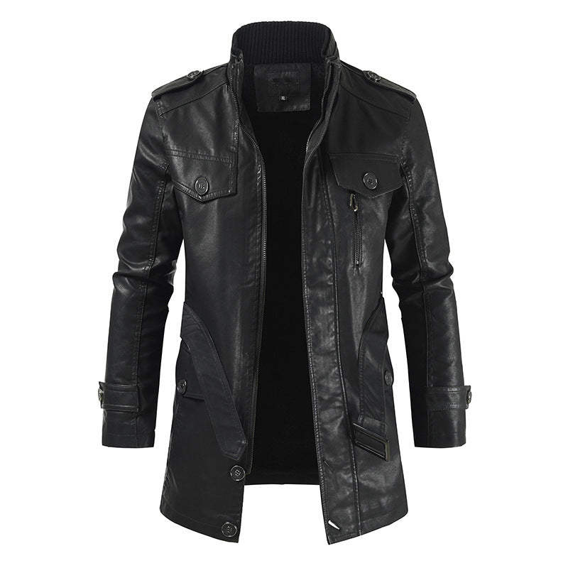 ModeGeist | Retro Leder-Trenchcoat für Männer
