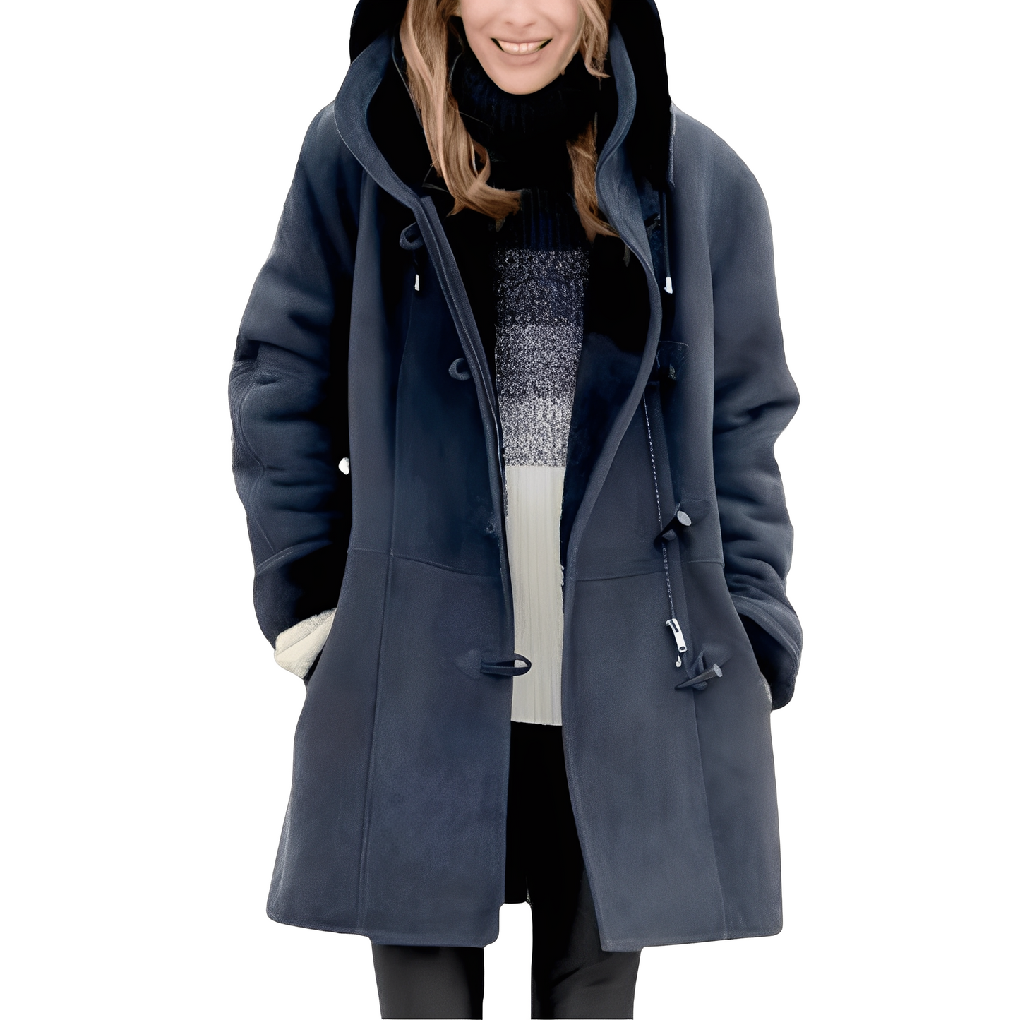 ModeGeist | Lässiger Duffle-Mantel mit Kapuze für Frauen