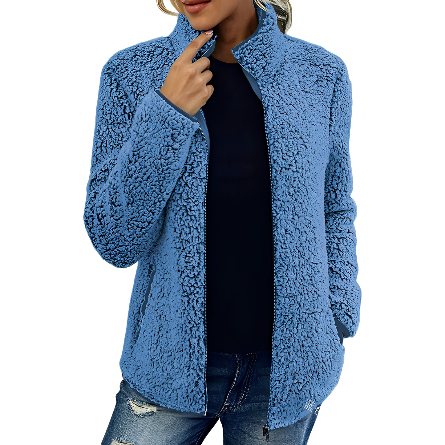 ModeGeist | Eleganter Fleece-Veloursmantel für Damen