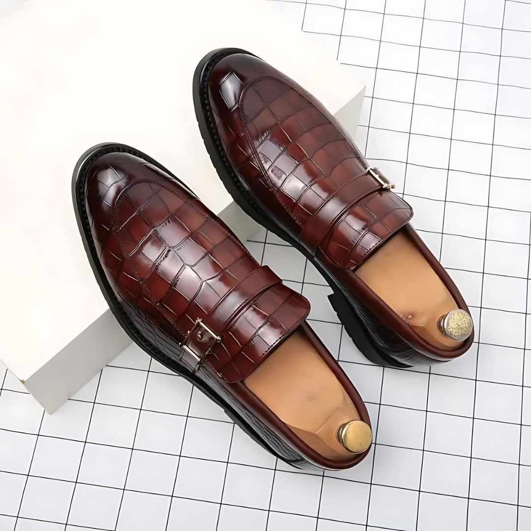 Herren-Loafer aus Leder mit Kroko-Prägung: Julius Luxusmodell