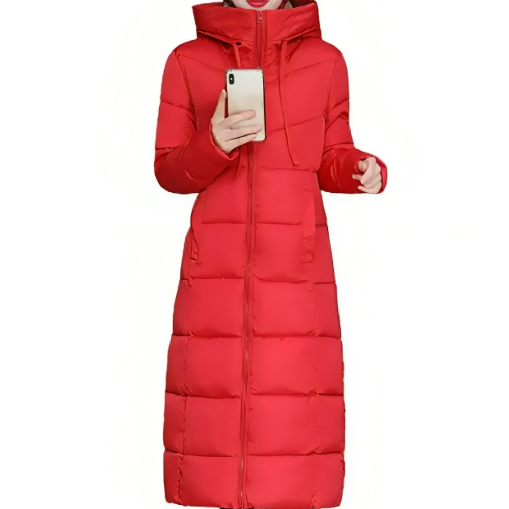 ModeGeist | D’Hiver Lange Steppjacke mit Kapuze für Damen Ideal für Den Herbst und Den Winter