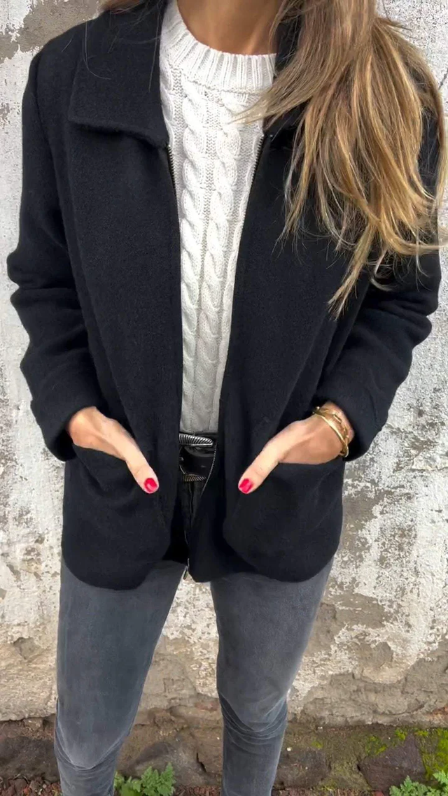 ModeGeist | Zip up Kurze Jacke Modern Minimalistische Oberbekleidung
