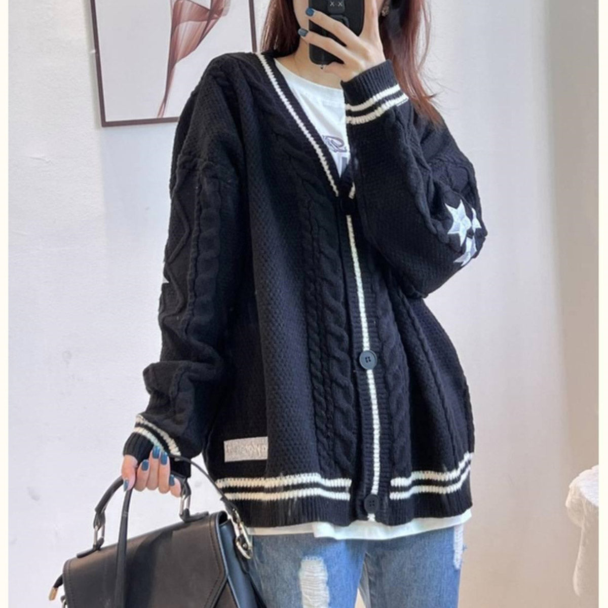 ModeGeist | Bestickter Weinlese Pullover