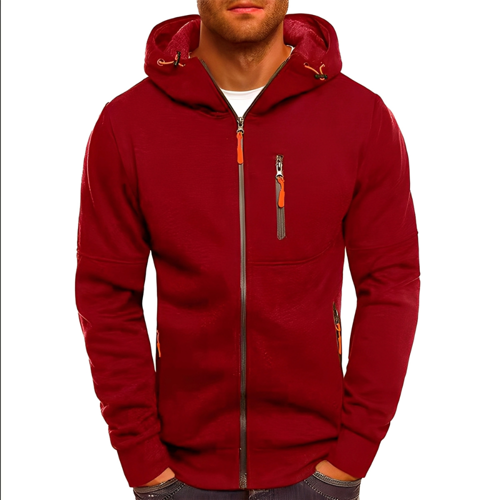 ModeGeist | Freizeit Zip-Up Jacke mit Kapuze für Herren