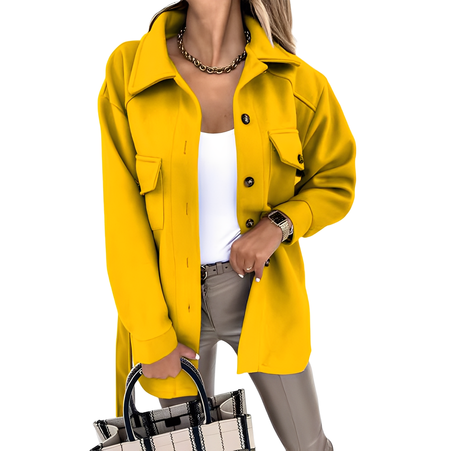 ModeGeist | Elegante Reversjacke mit Knöpfen für Damen