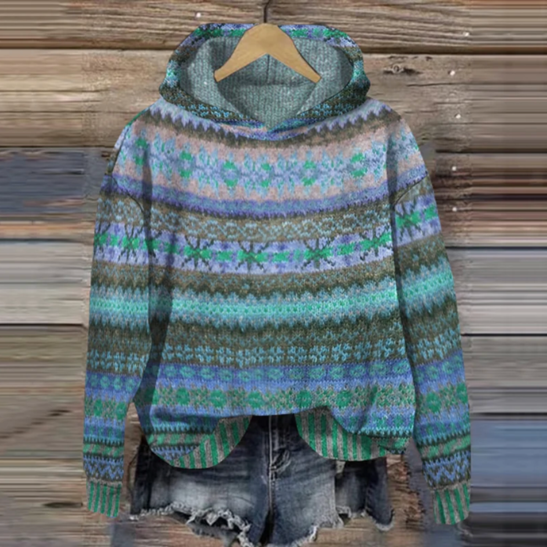 Melvina: Damen Kapuzenpullover, lässiger Vintage-Stil