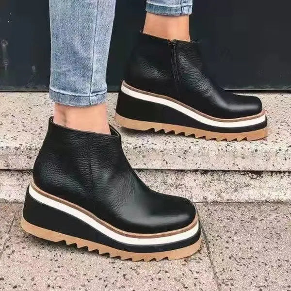 ModeGeist | Lederstiefel mit Seitlichem Reißverschluss