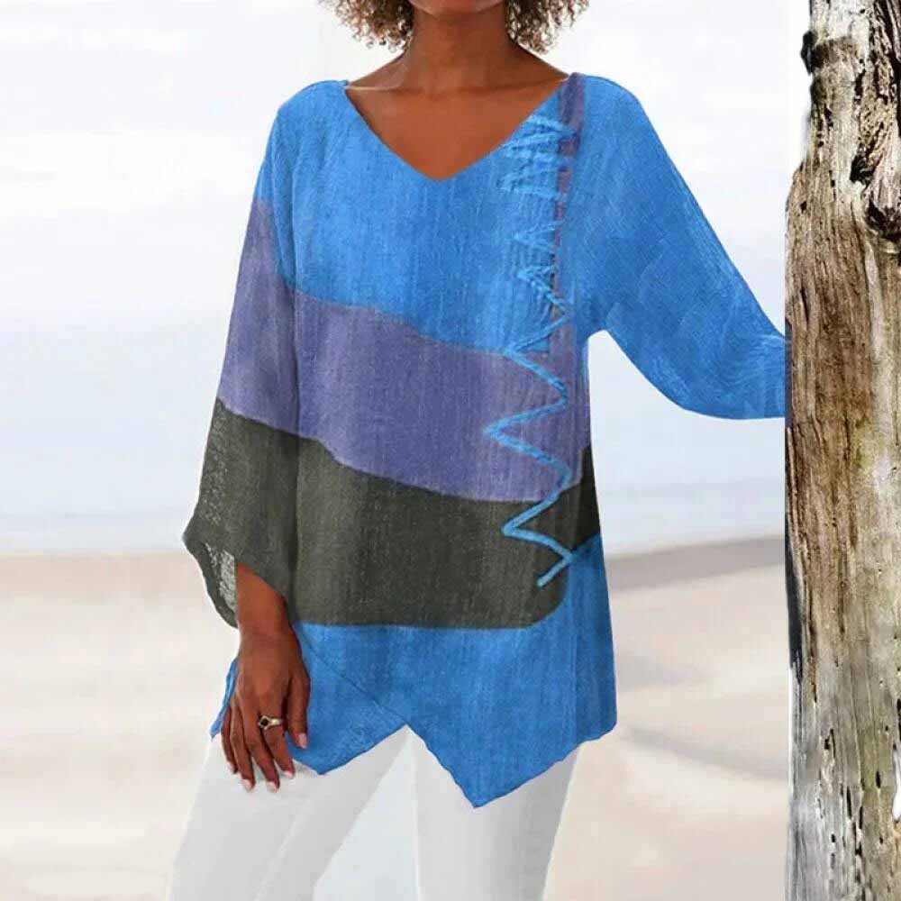 Damen-Shirt im modischen Tricolor-Design