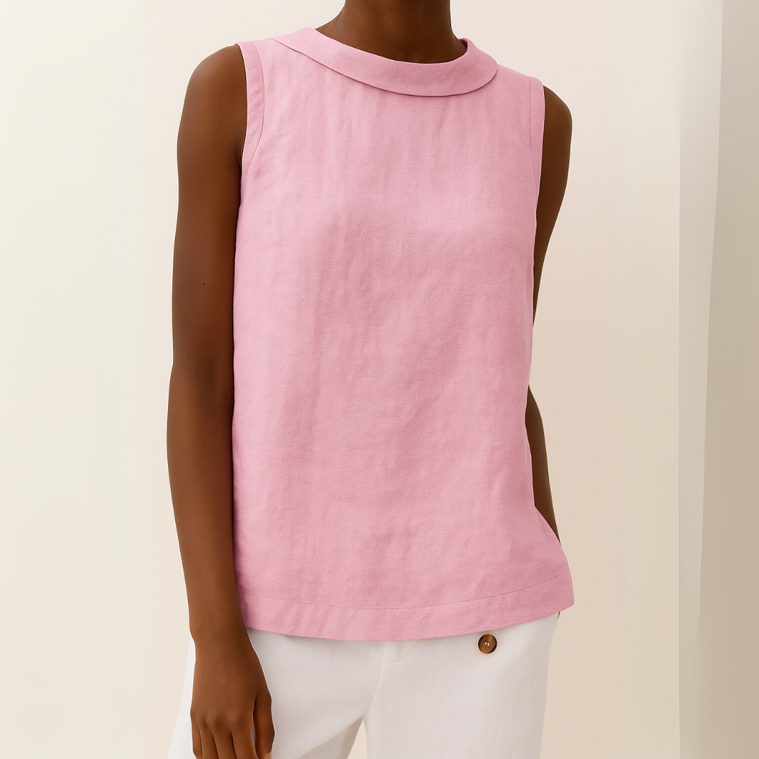 MODEGEIST Damen Ärmellose Bluse Rollkragen Atmungsaktiv Elegant