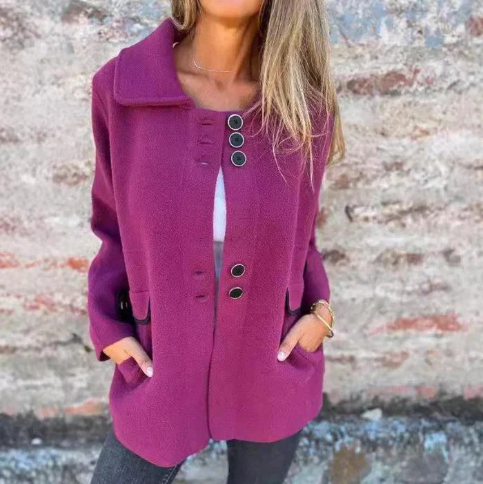 ModeGeist | Stilvolle Jacke Knopfverschluss Eleganter Alltagschnitt