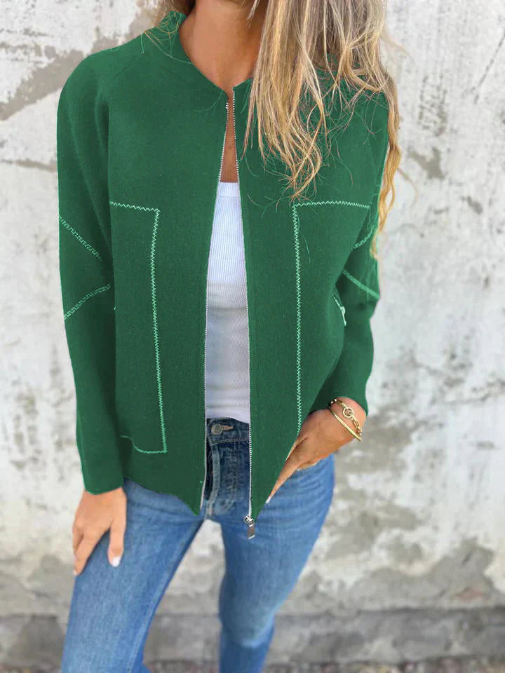ModeGeist | Trendiger Cardigan mit Reißverschluss Gemütlicher Look Modisch und Vielseitig