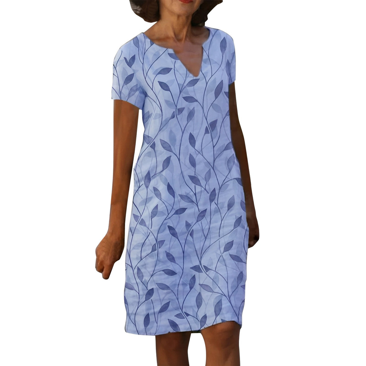Damen-Midi-Kleid mit V-Ausschnitt, Modell Kendal