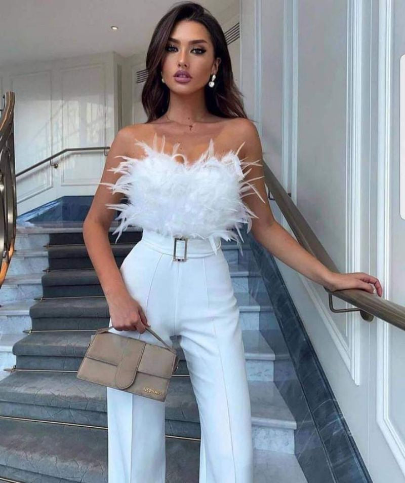 Frola: Edler Jumpsuit mit schmal geschnittenem Oberteil