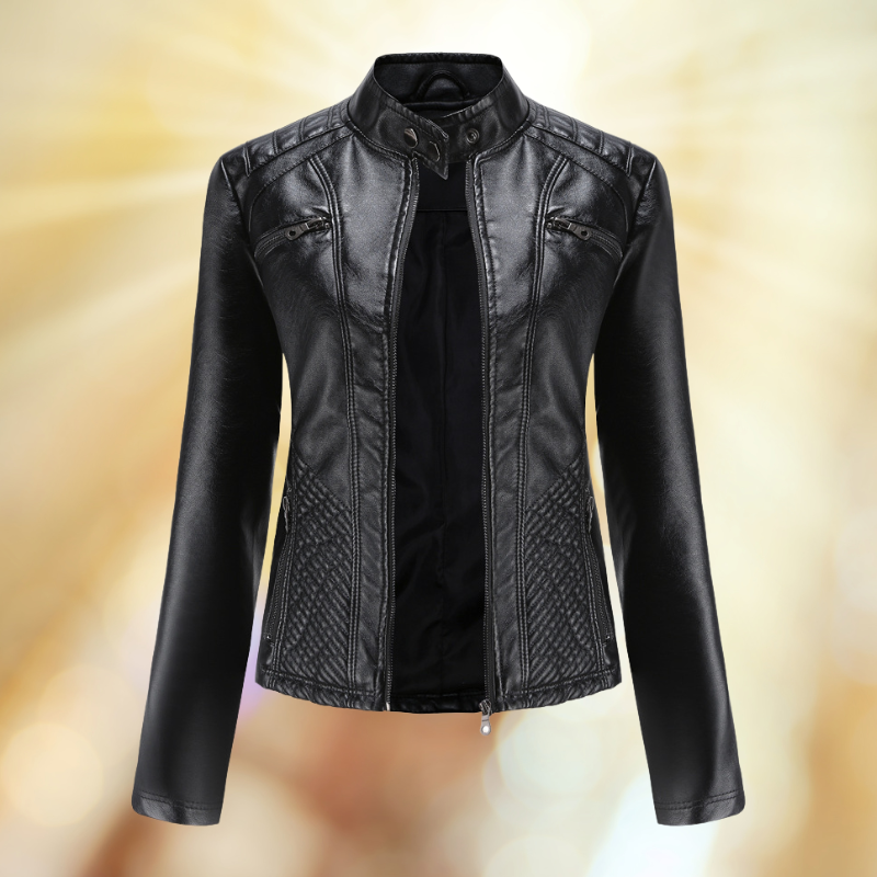 ModeGeist | Bequeme Leder Übergangsjacke für Frauen