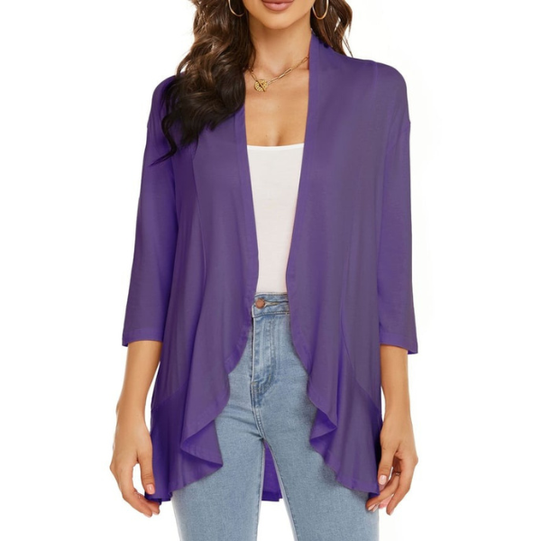 SEVDA Cardigan: leichter Cardigan mit Dreiviertelärmeln