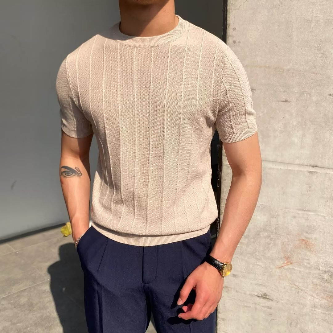 Herren Kurzarm-Strickhemd von Sixto | Sommer