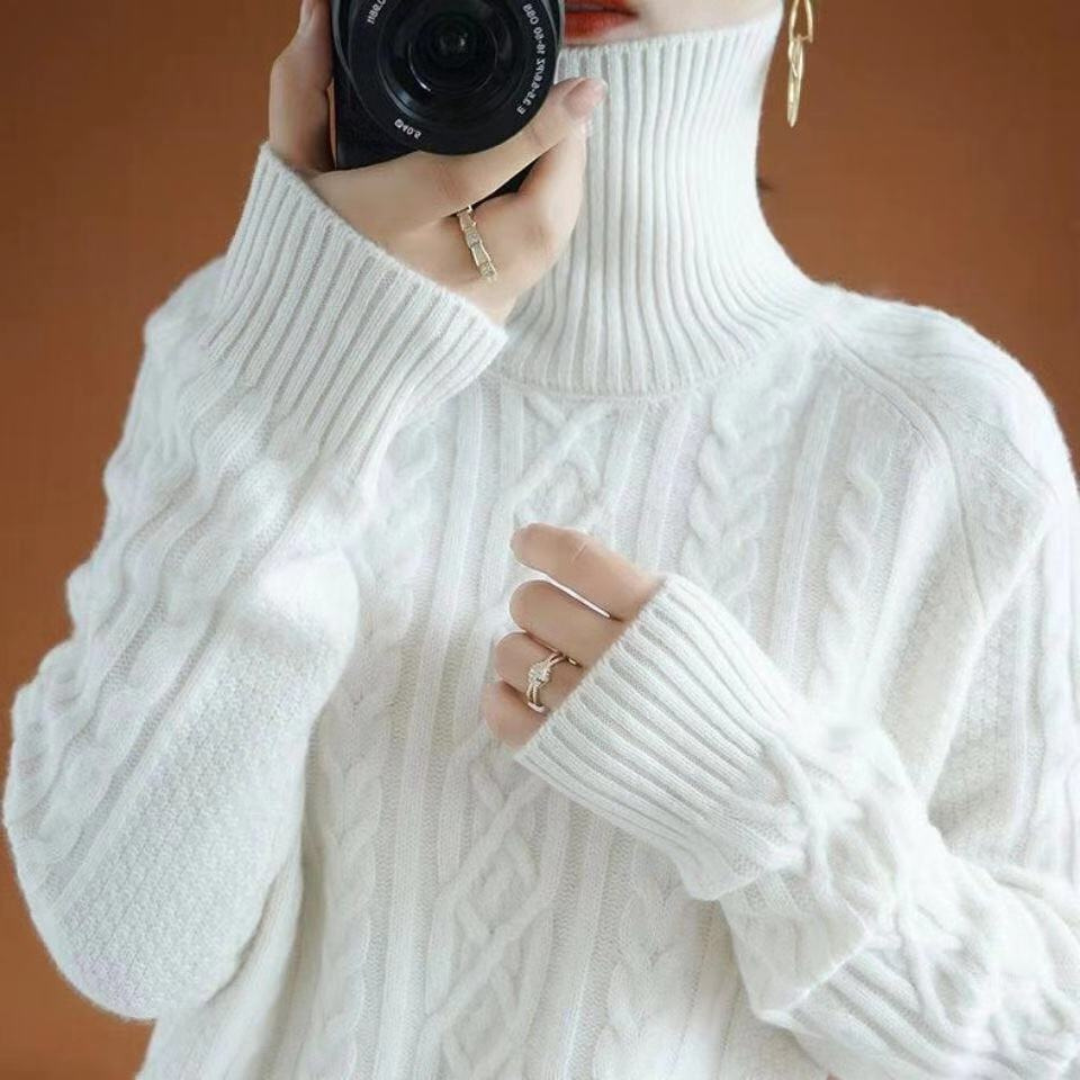 ModeGeist | Pullover aus Strick für Frauen mit warmem Rollkragen
