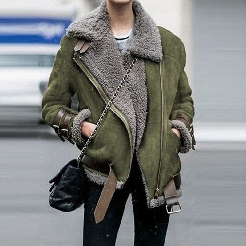 ModeGeist | Leder Fliegerjacke - Plüsch Gefüttert