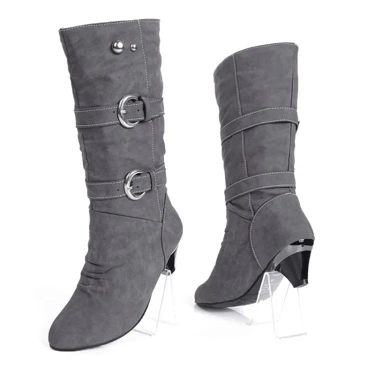 Mathilda Damen-Leder-High Heels im romantischen Stil