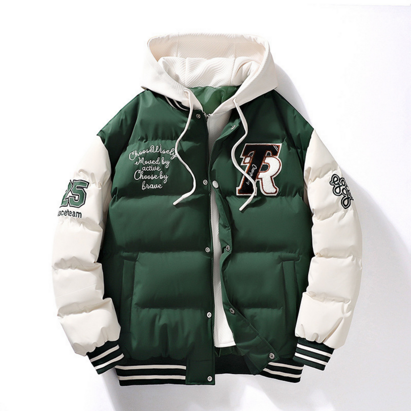 Herren Bomberjacke mit abnehmbarer Kapuze, stylisch