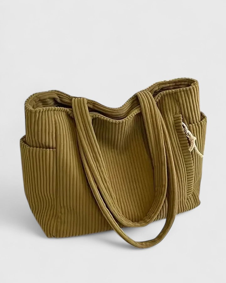 MODEGEIST Damen Handtasche geriffelt strukturiert geräumig Innenraum Alltagstasche