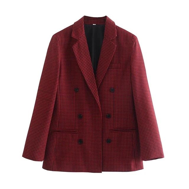 Blazer mit Doppelreiher-Knopfleiste und transparentem Kragen