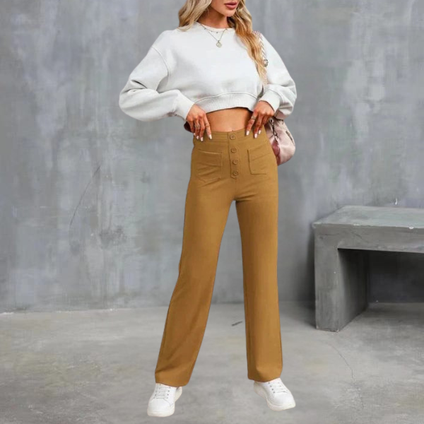 UNNA - Bequeme Hose mit hohem Bund und elastischem Bund
