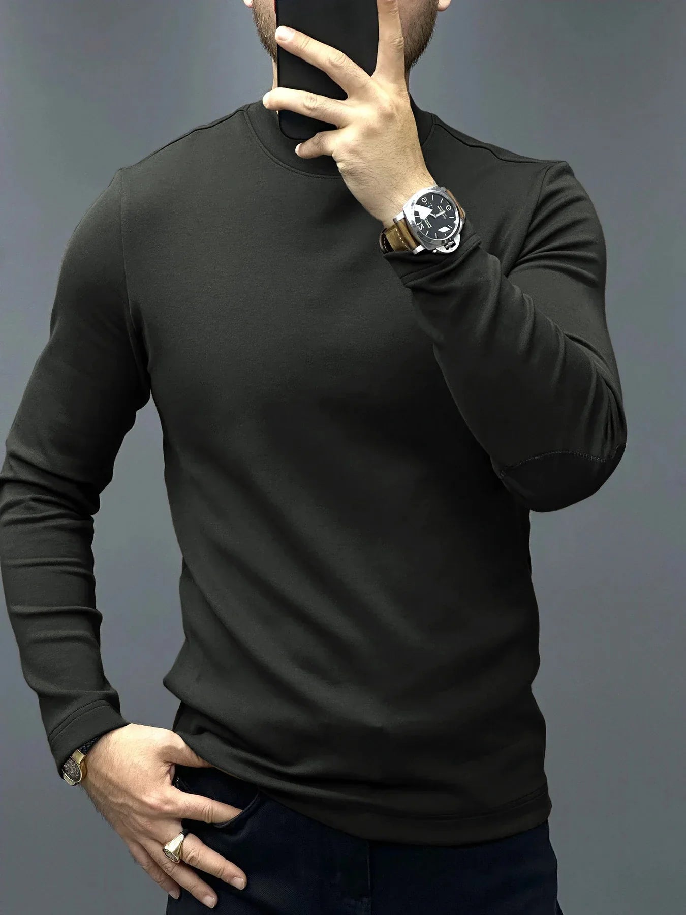 Men's Close-Fitting Long-Sleeved Pullover