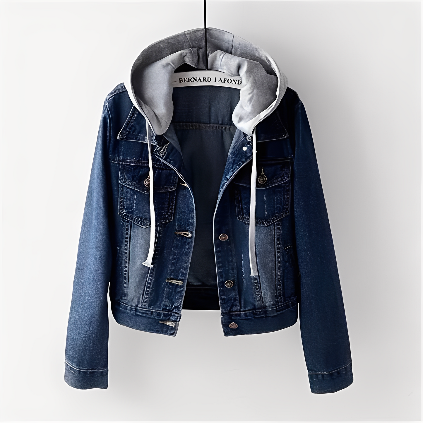 ModeGeist | Stilvolles Jeansjacke mit Kapuze für Frauen