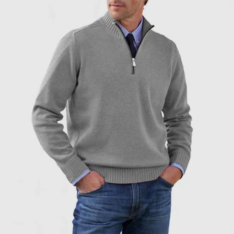 ModeGeist | Herrenpullover Mit Halbem Reißverschluss
