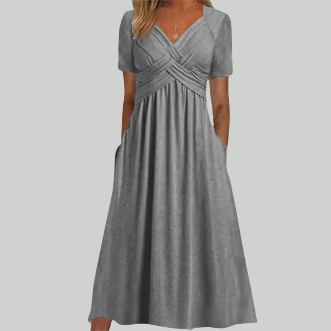 Mittellanges Kleid Viola mit Wickelausschnitt