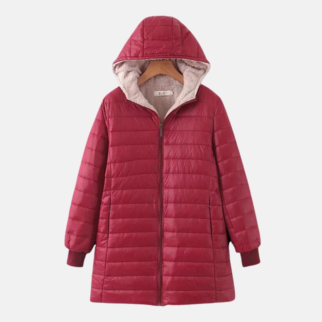 ModeGeist | Steppjacke - Mittellang - Lockere Passform - Fleece-Futter - Kapuze