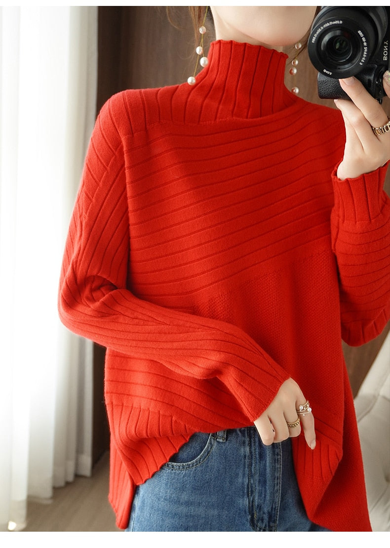 ModeGeist | Rollkragenpullover für Herbst und Winter Ideal, Um Warm Zu Bleiben